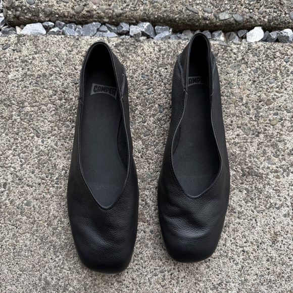 CAMPER Casi Myra Black Leather Ballet Flats 39 - Picture 1 of 7